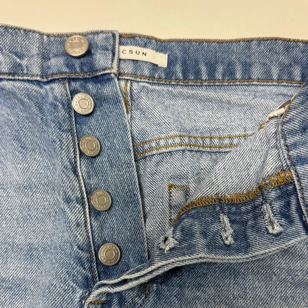 Pacsun Denim Blue Frayed Jean Shorts size 28